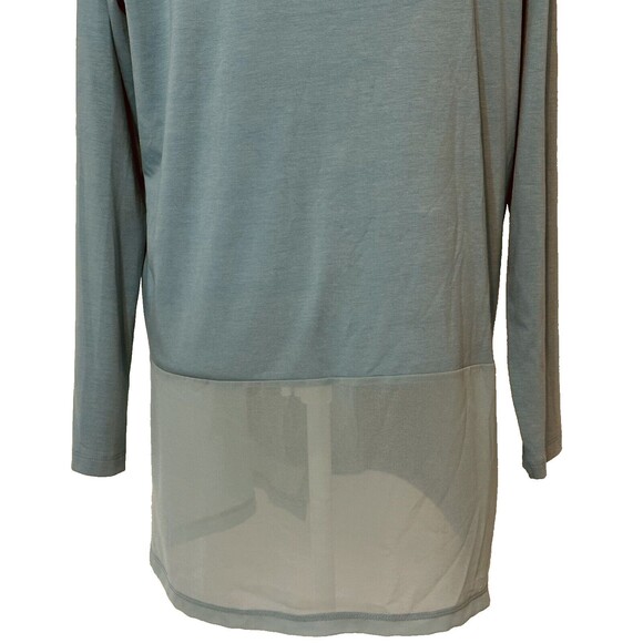 Soft Surroundings Women Size L Touch Of Sheer Aqua Sea Long Sleeve Tunic Boho - Picture 6 of 11